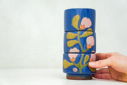 Happy Flowers Stackers in Flax