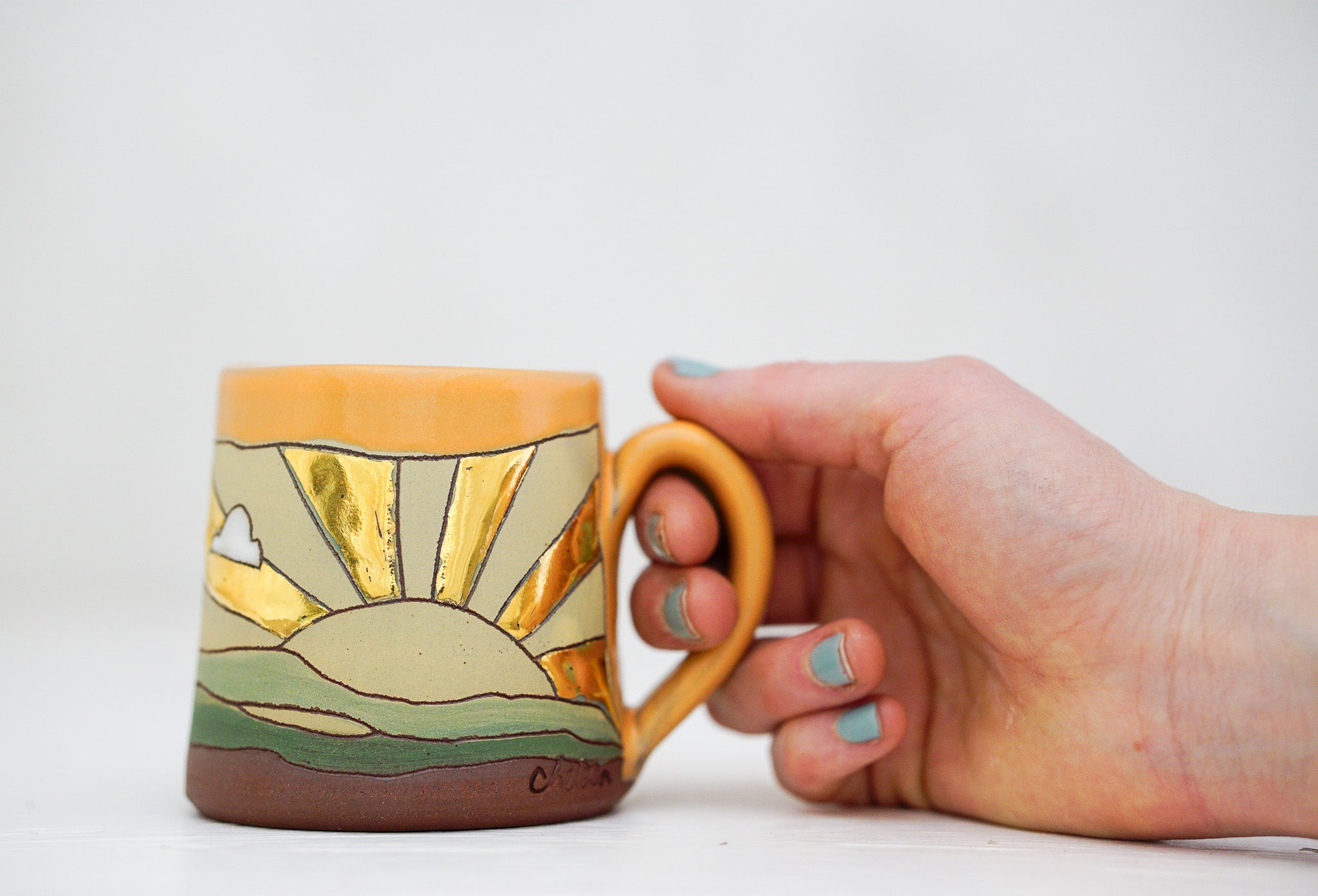 GOLD Sunburst Tiny mug in TangX