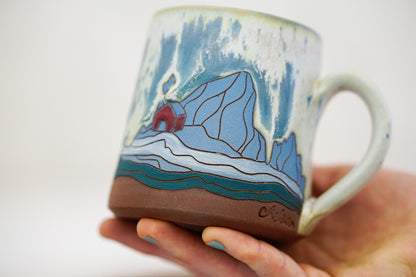 E Teton red home mug in Bone and Speck