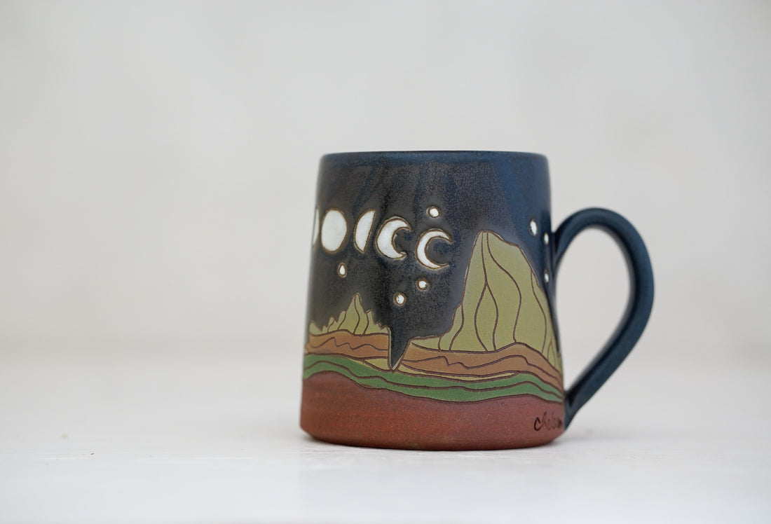 W Teton Moon Phase Ninja Turtle mug