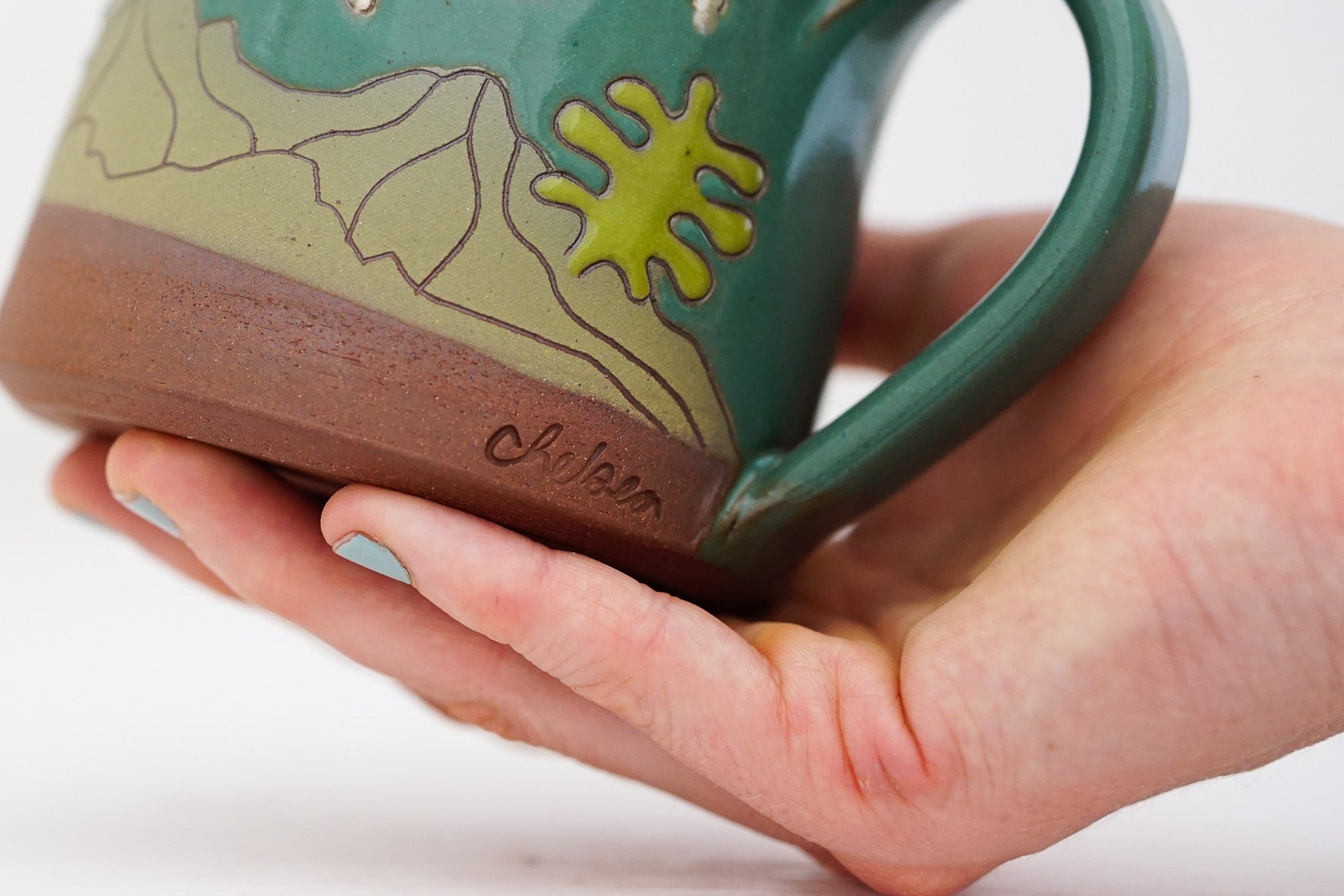 Mtn Dipper moon mug in Kali Forest