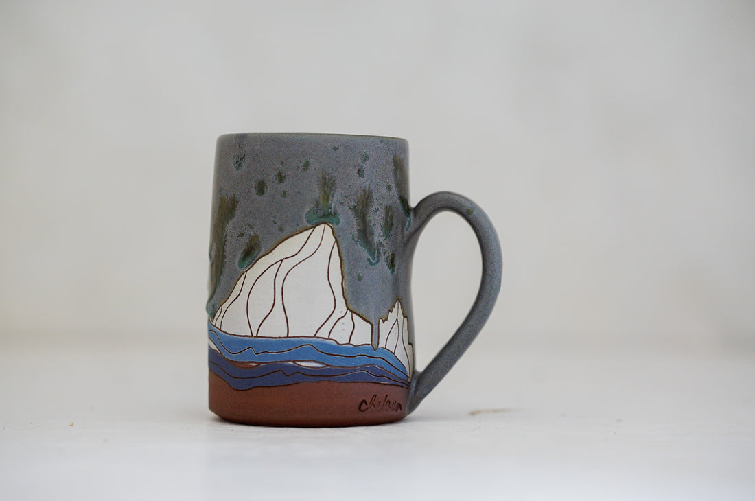 E Teton Tall-ish mug in Stone &amp; Speck