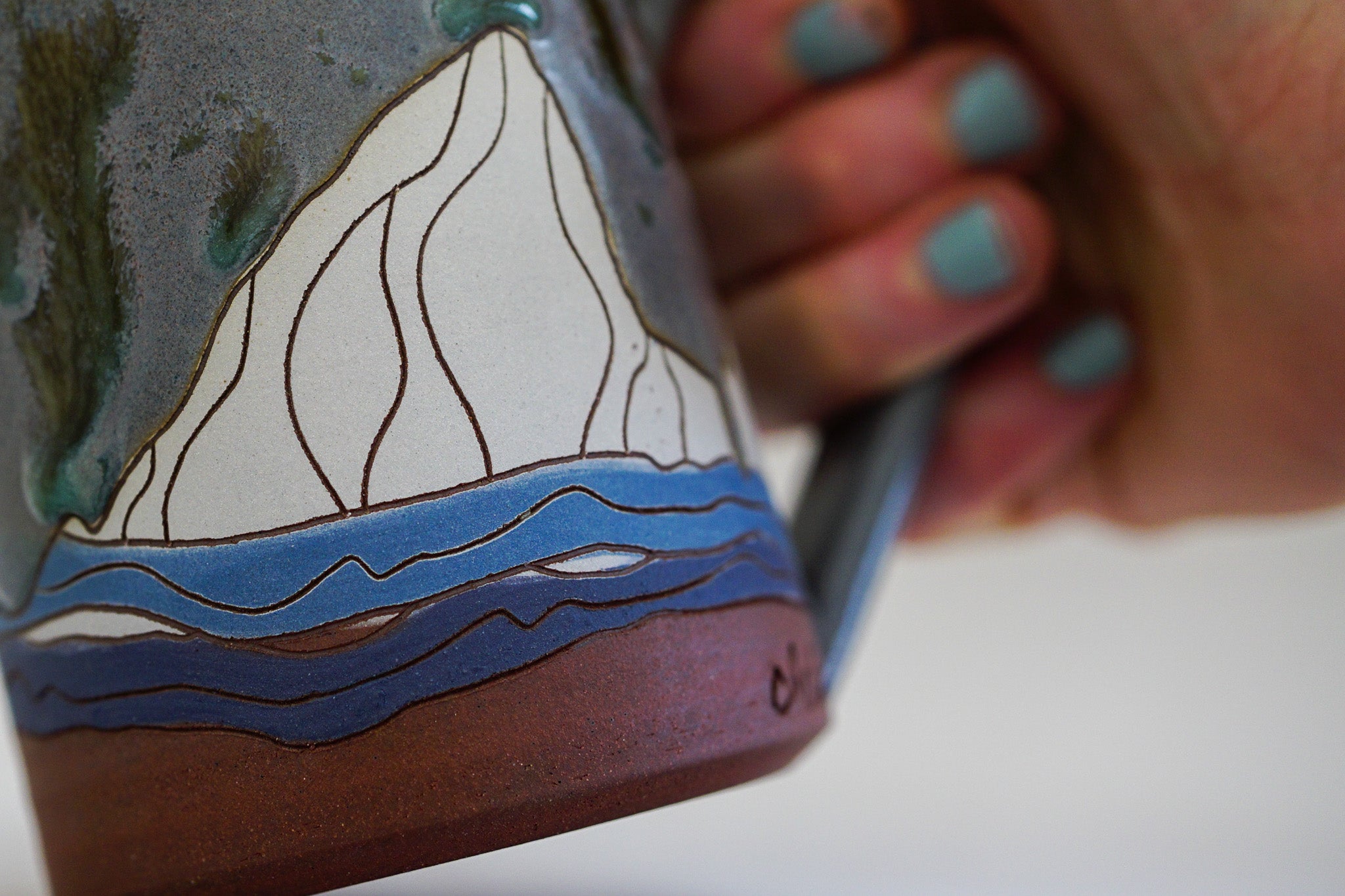 E Teton Tall-ish mug in Stone &amp; Speck