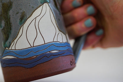 E Teton Tall-ish mug in Stone &amp; Speck