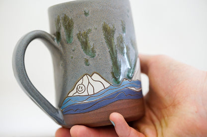 E Teton Tall-ish mug in Stone &amp; Speck