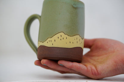 House with Tulips Tall-ish mug in Sage