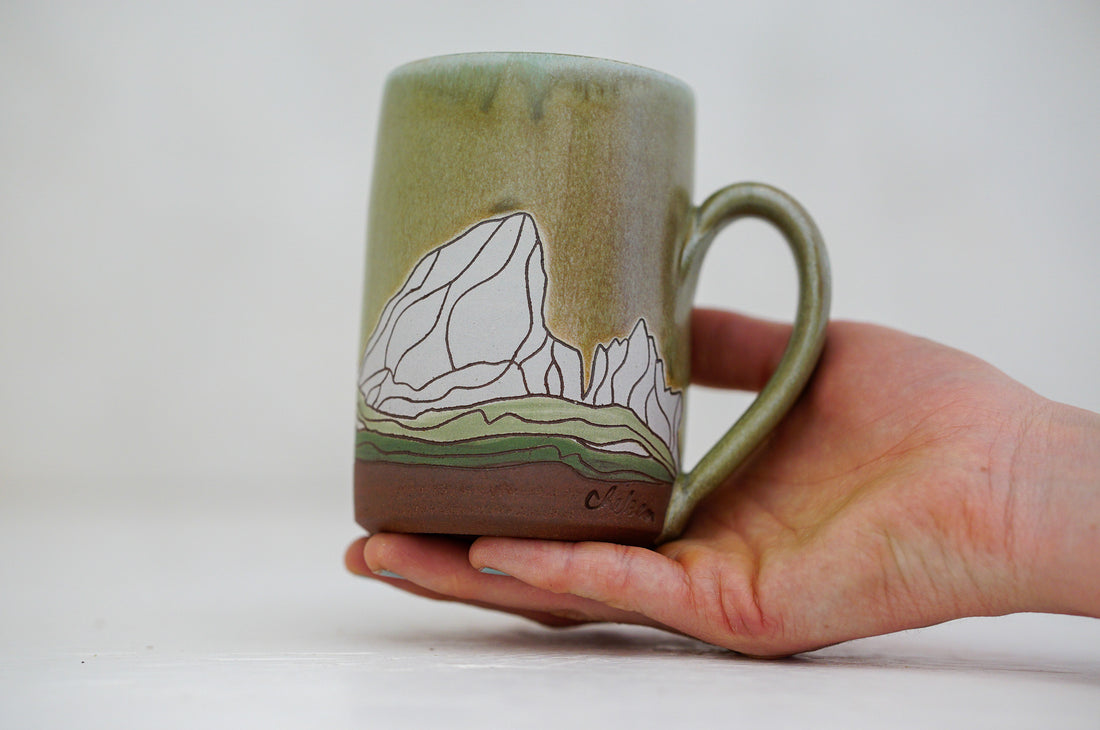 E Teton Tall-ish mug in Sage