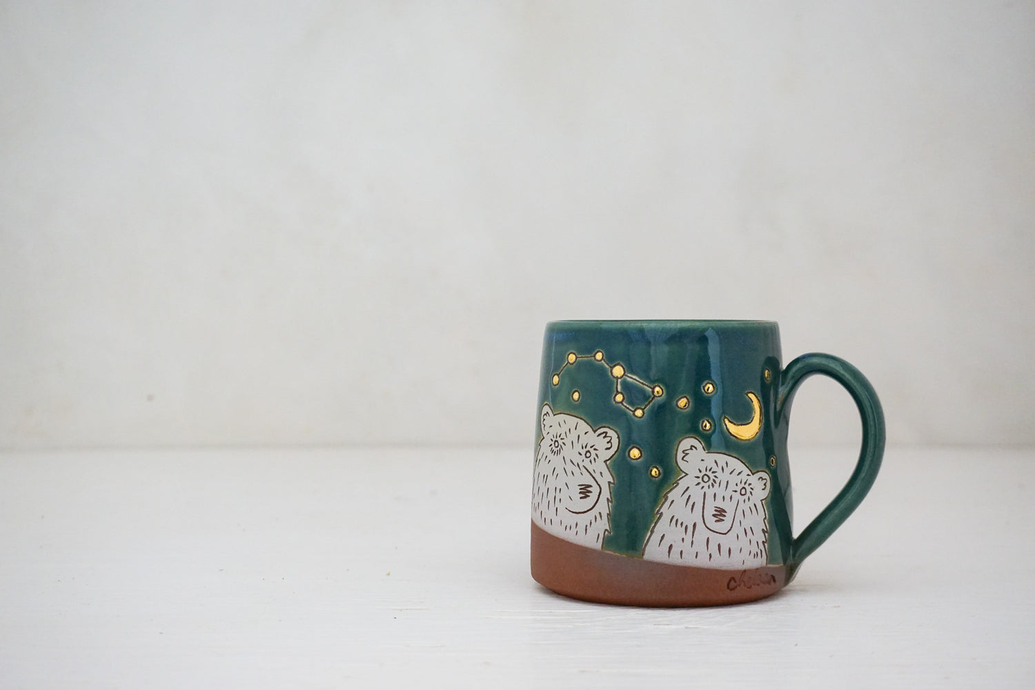 GOLD Bear Night sky mug in Huckleberry