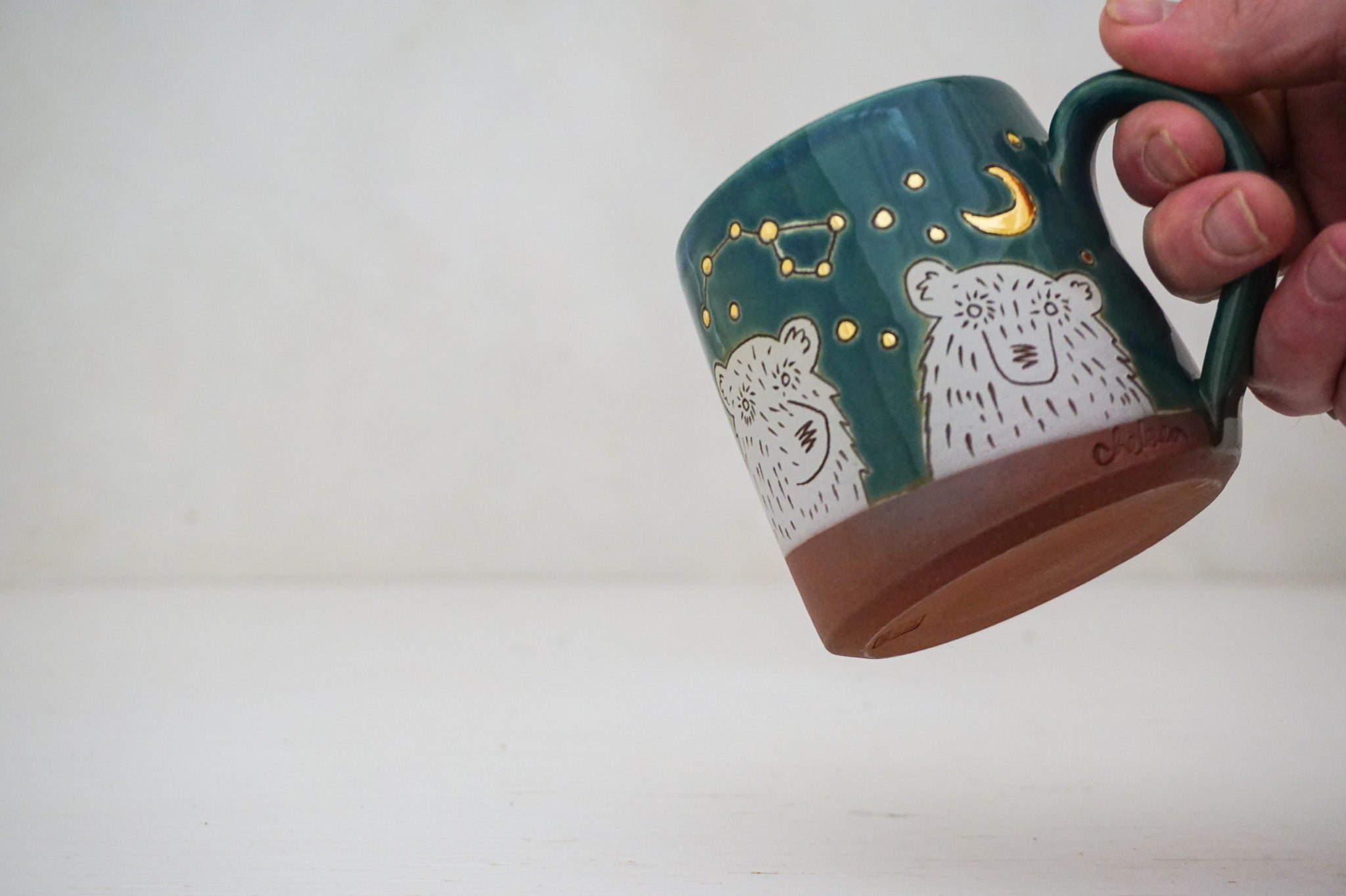 GOLD Bear Night sky mug in Huckleberry