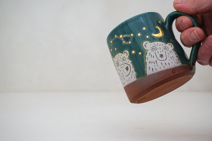 GOLD Bear Night sky mug in Huckleberry