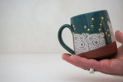 GOLD Bear Night sky mug in Huckleberry
