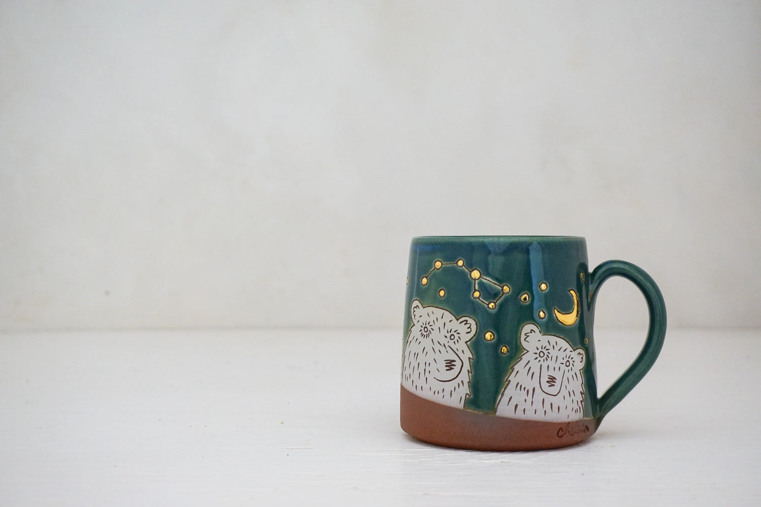 GOLD Bear Night sky mug in Huckleberry