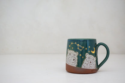 GOLD Bear Night sky mug in Huckleberry