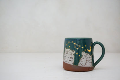 GOLD Bear Night sky mug in Huckleberry