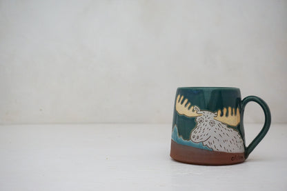 W Teton Moose mug in Huckleberry