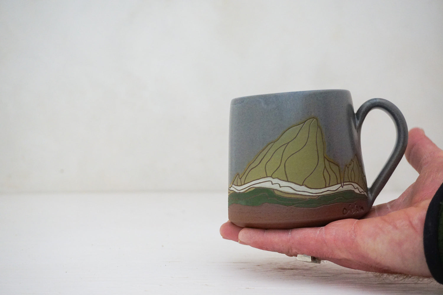 E Teton greens mug in Stone