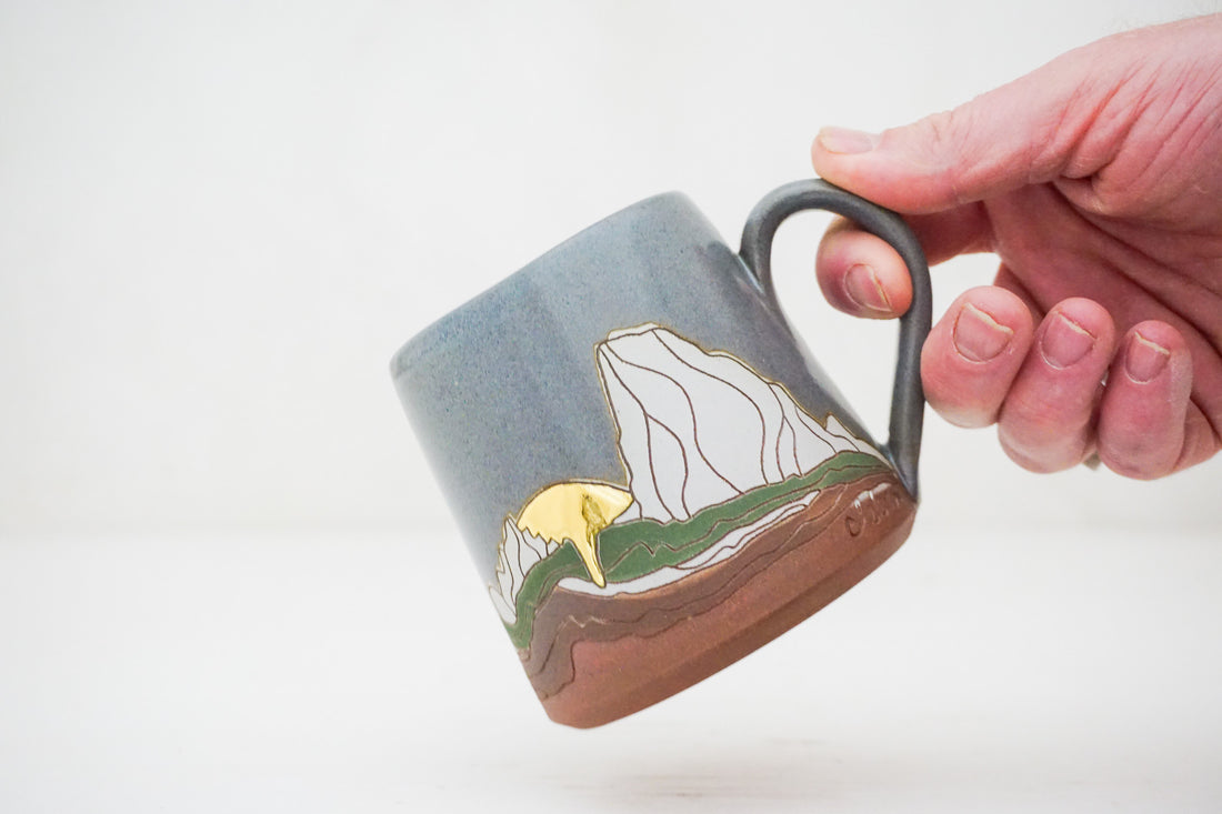 GOLD W Teton mug in Stone