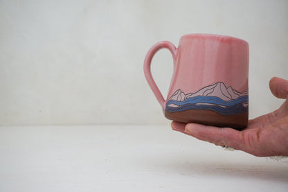 Sunburst Mtn mug in pink
