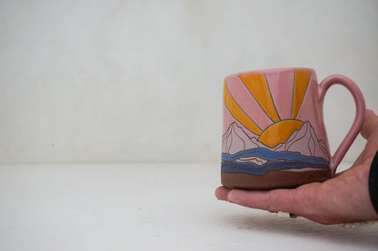 Sunburst Mtn mug in pink