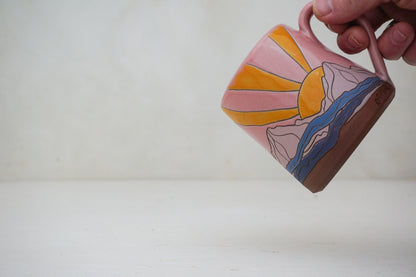 Sunburst Mtn mug in pink