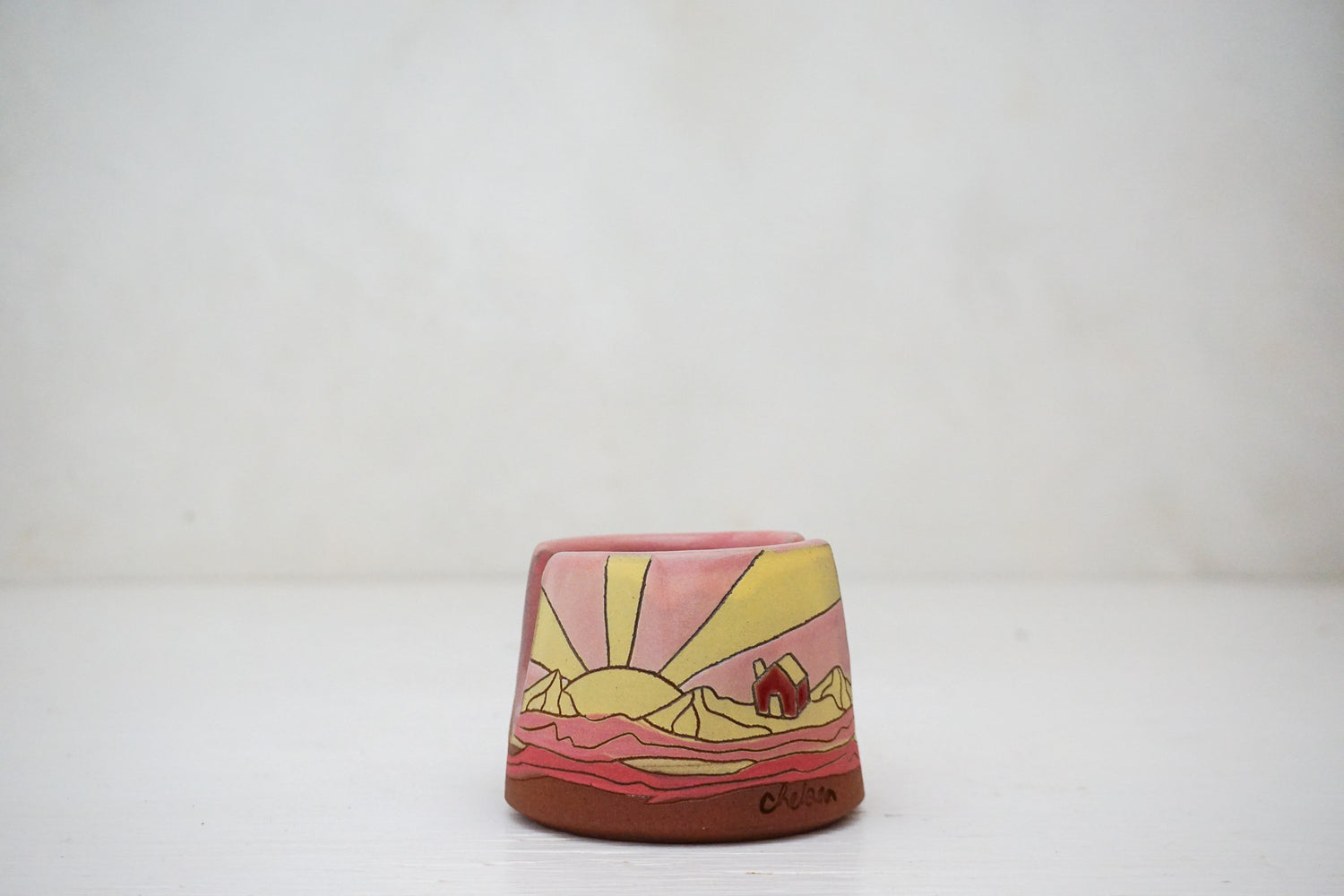 Sunburst house Sponge Holder in Pink