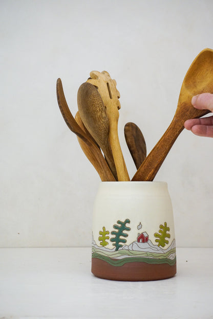 House &amp; Trees Utensil Holder in Bone