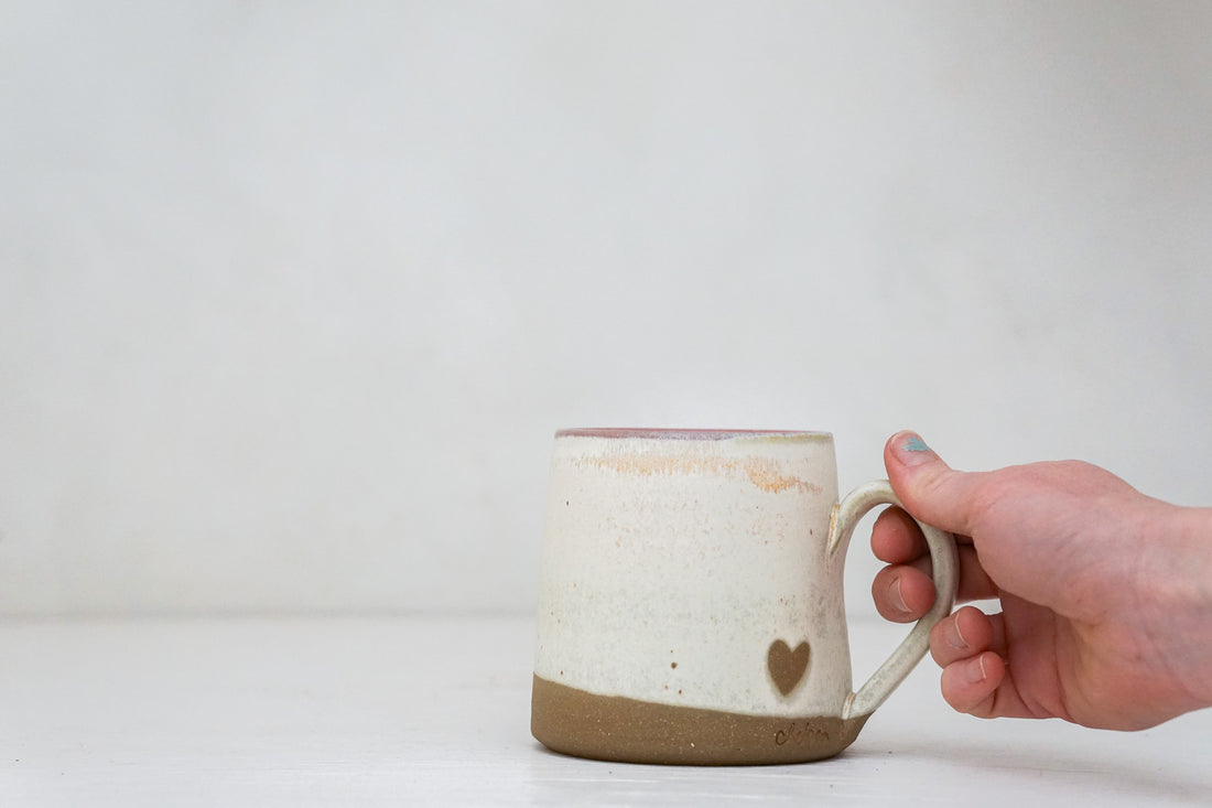 Plains Heart mug in Bone