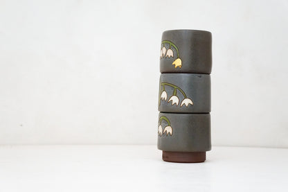 Lily of the Valley Stacker Cups in Stone