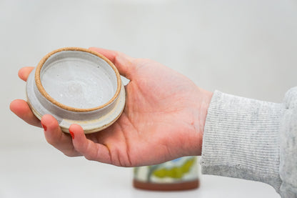 Blue Flower Jar in Bone