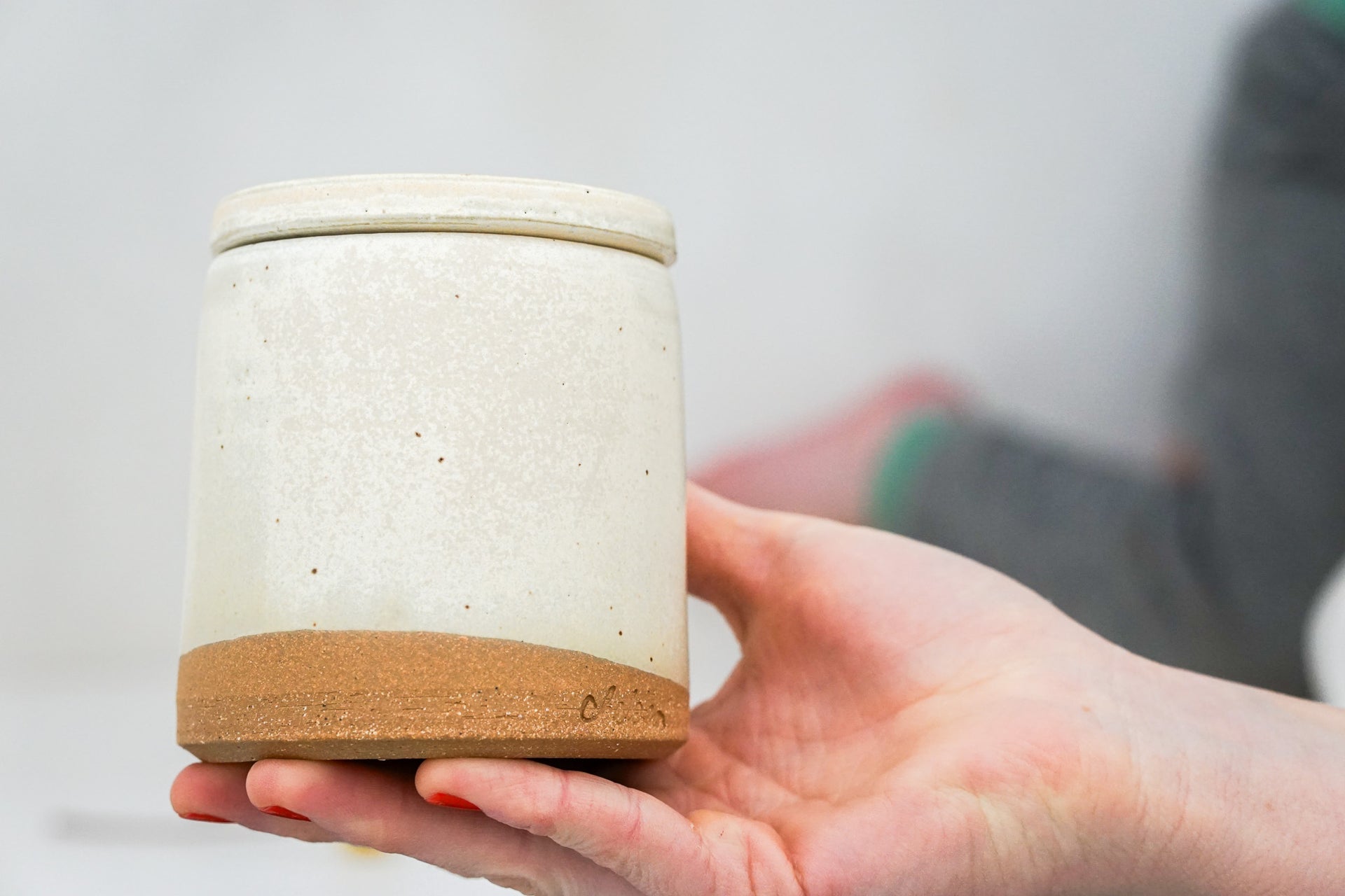 Butter Crock in Bone