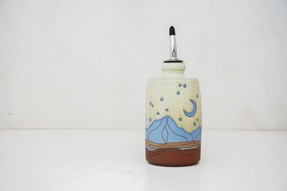 Blue Mtn Stars Olive Oil Bottle in Bone