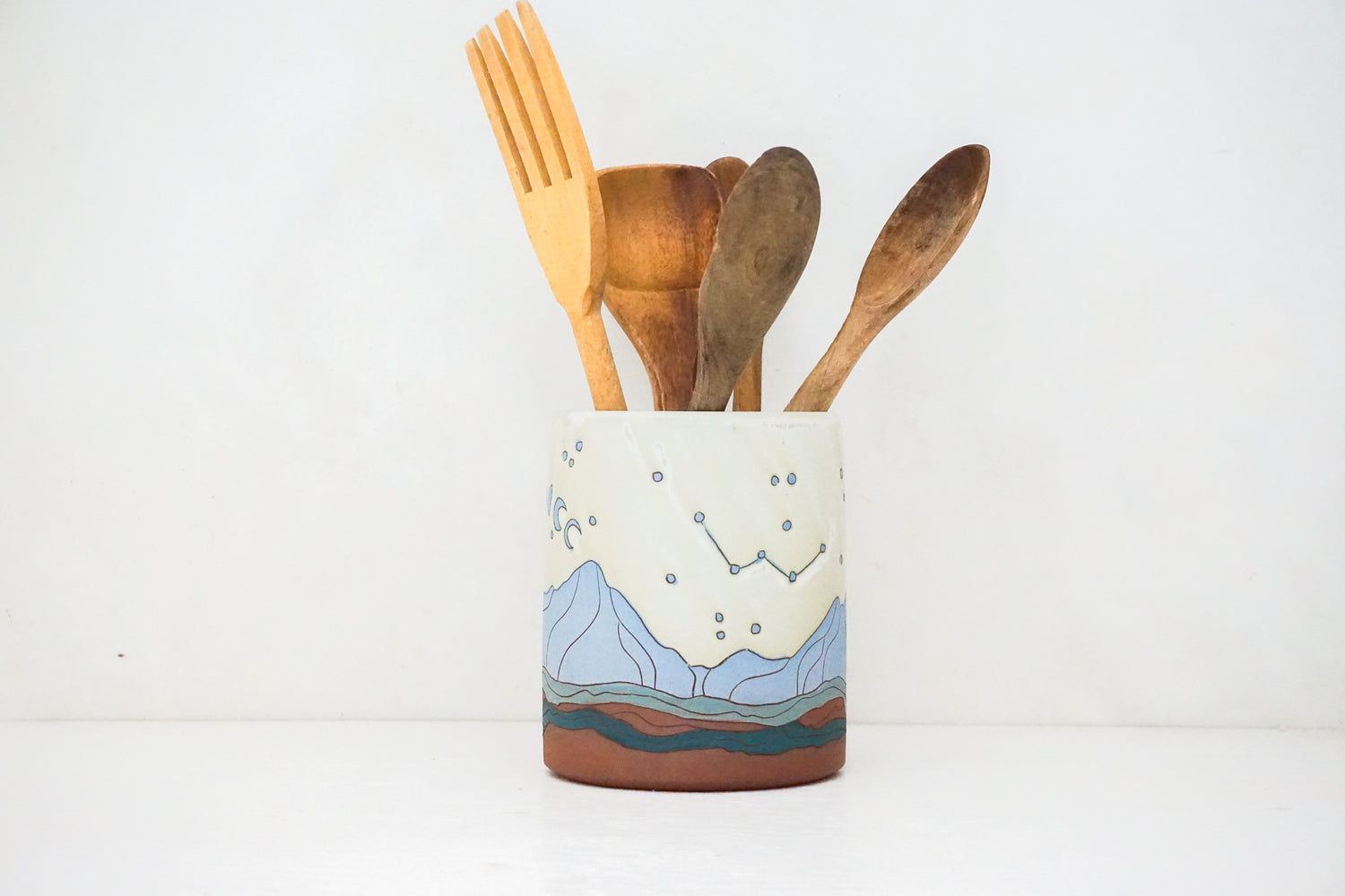 Blue Mtn Moon Phase Utensil Crock