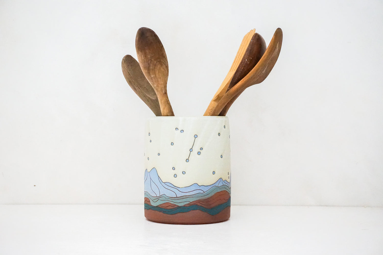 Blue Mtn Moon Phase Utensil Crock