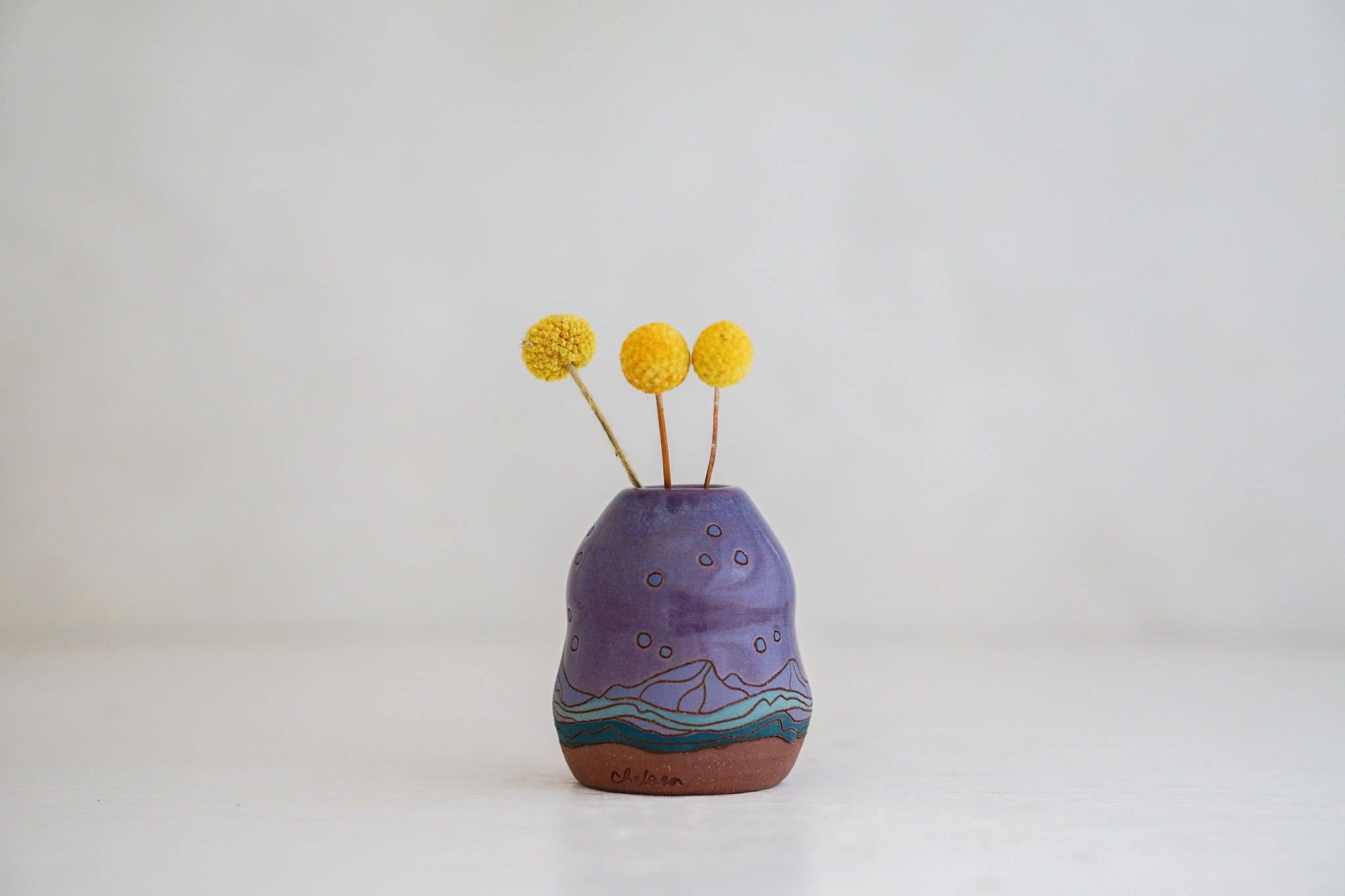 Mtn Blues night Budvase in Purps