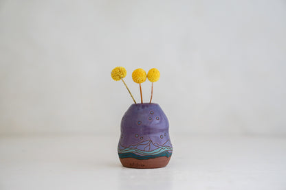 Mtn Blues night Budvase in Purps