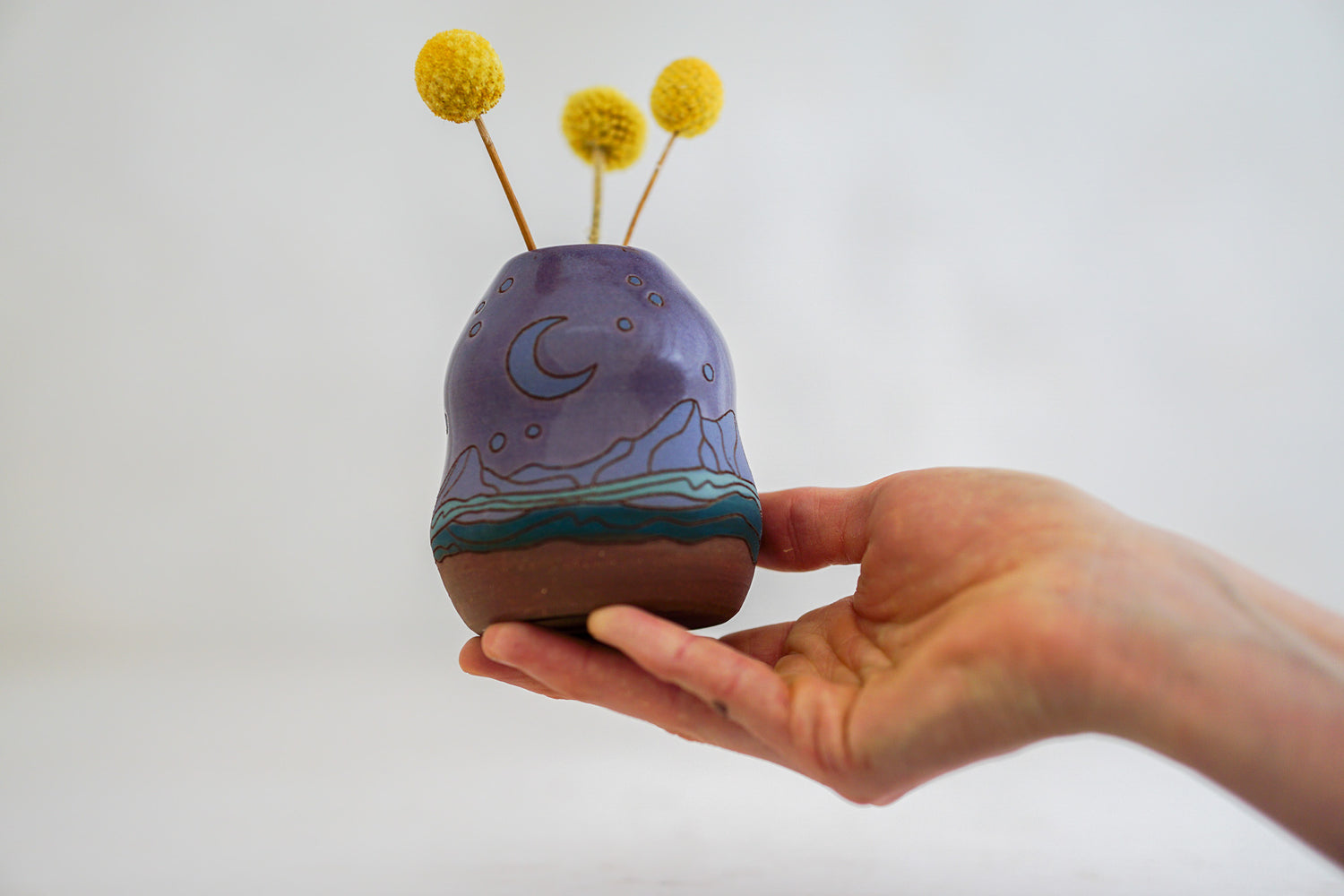 Mtn Blues night Budvase in Purps