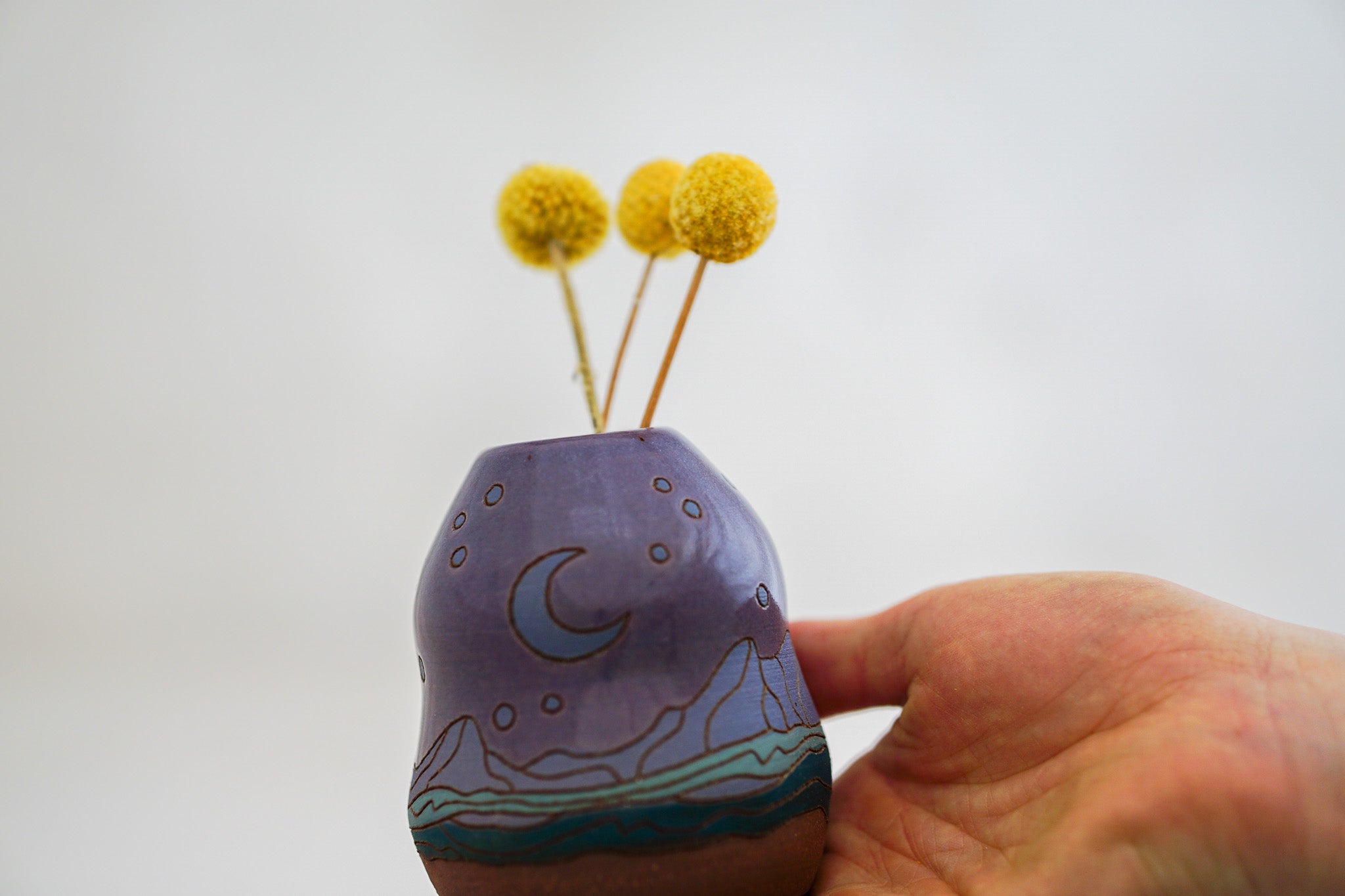 Mtn Blues night Budvase in Purps