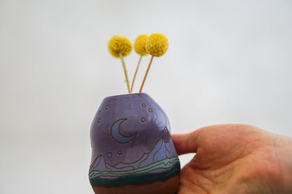 Mtn Blues night Budvase in Purps