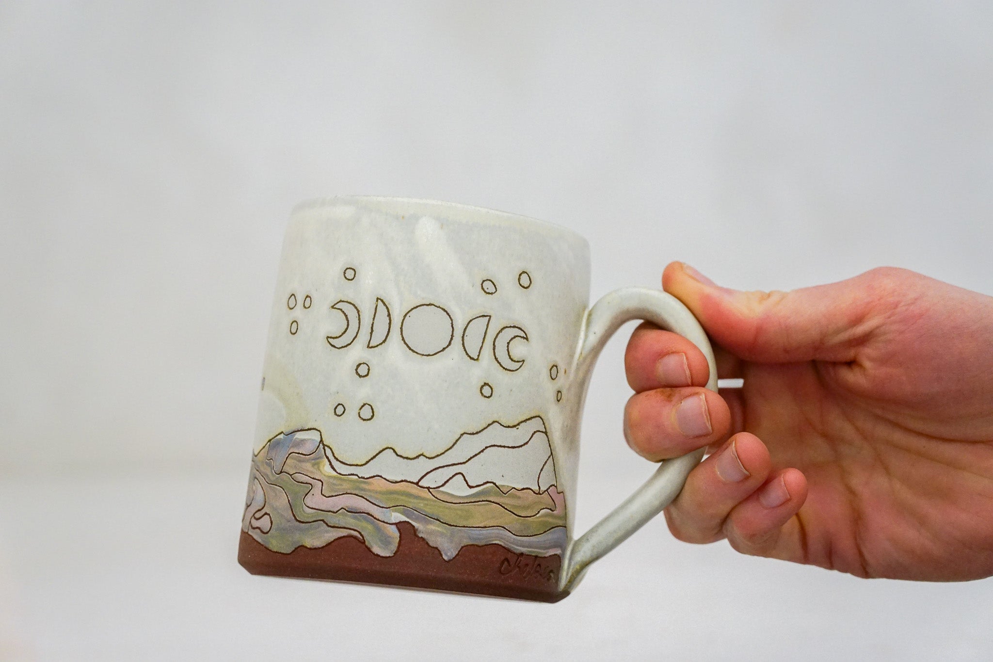 Moonphase mug in Bone