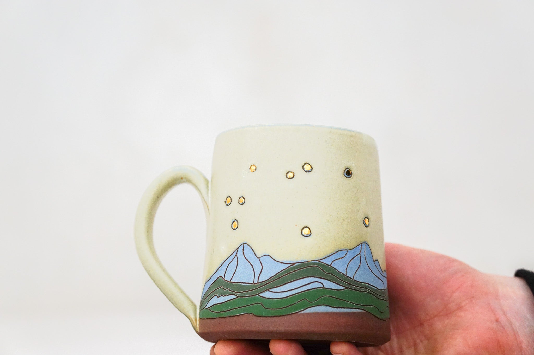 GOLD moon mug in Bone*
