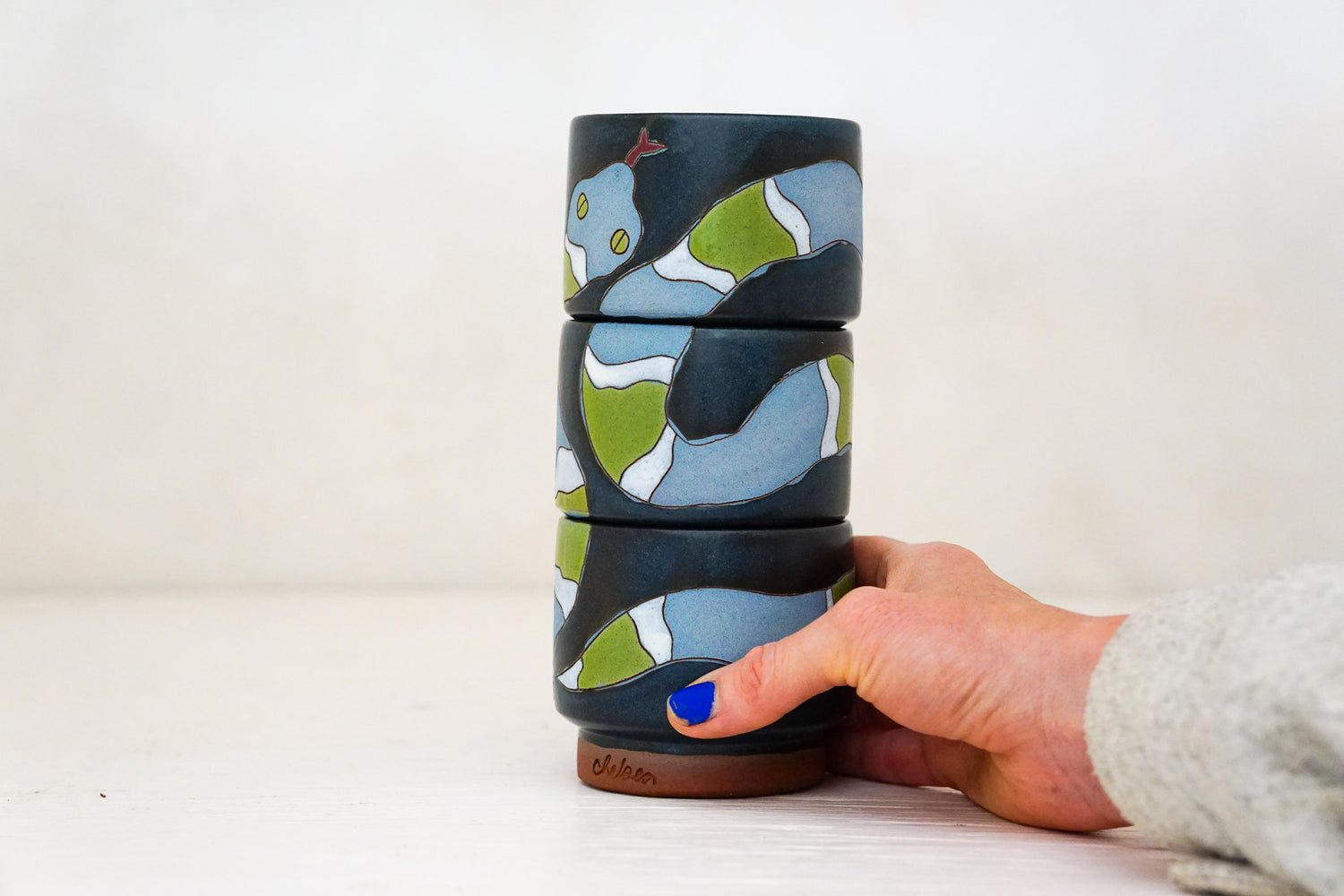 Snake Stacker cups in Darby