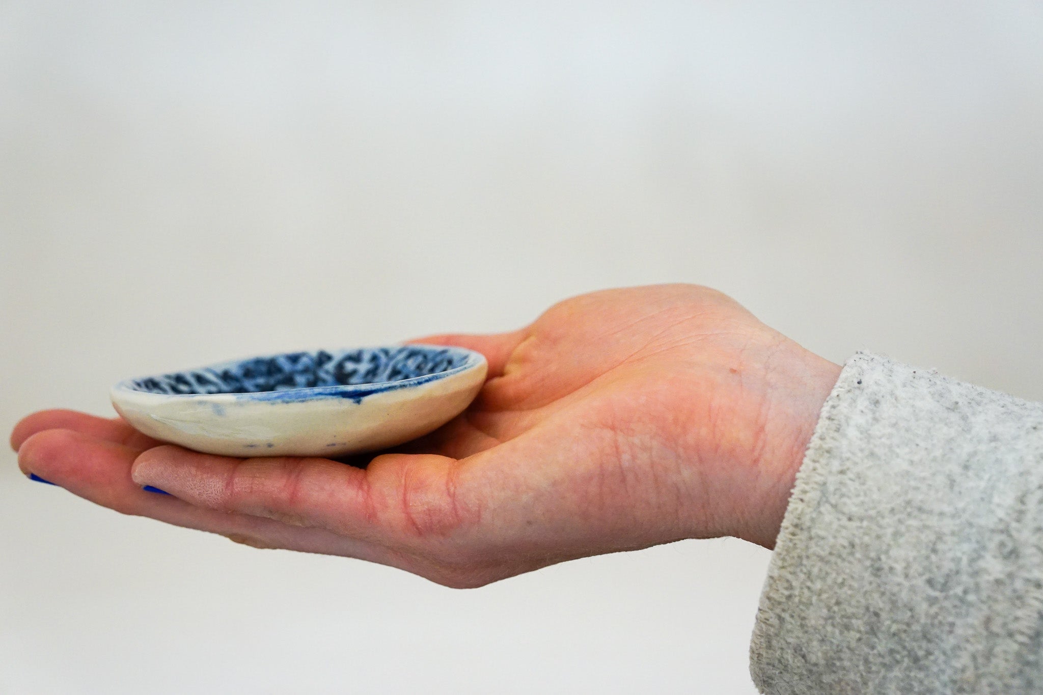 Eucalyptus cobalt ring dish 1