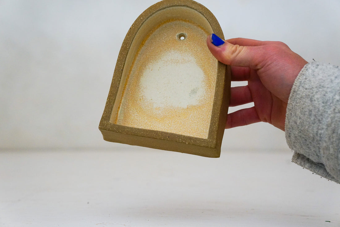 Handbuilt Arch Wall Shelf in bone