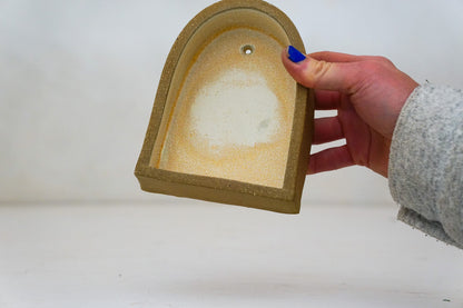 Handbuilt Arch Wall Shelf in bone
