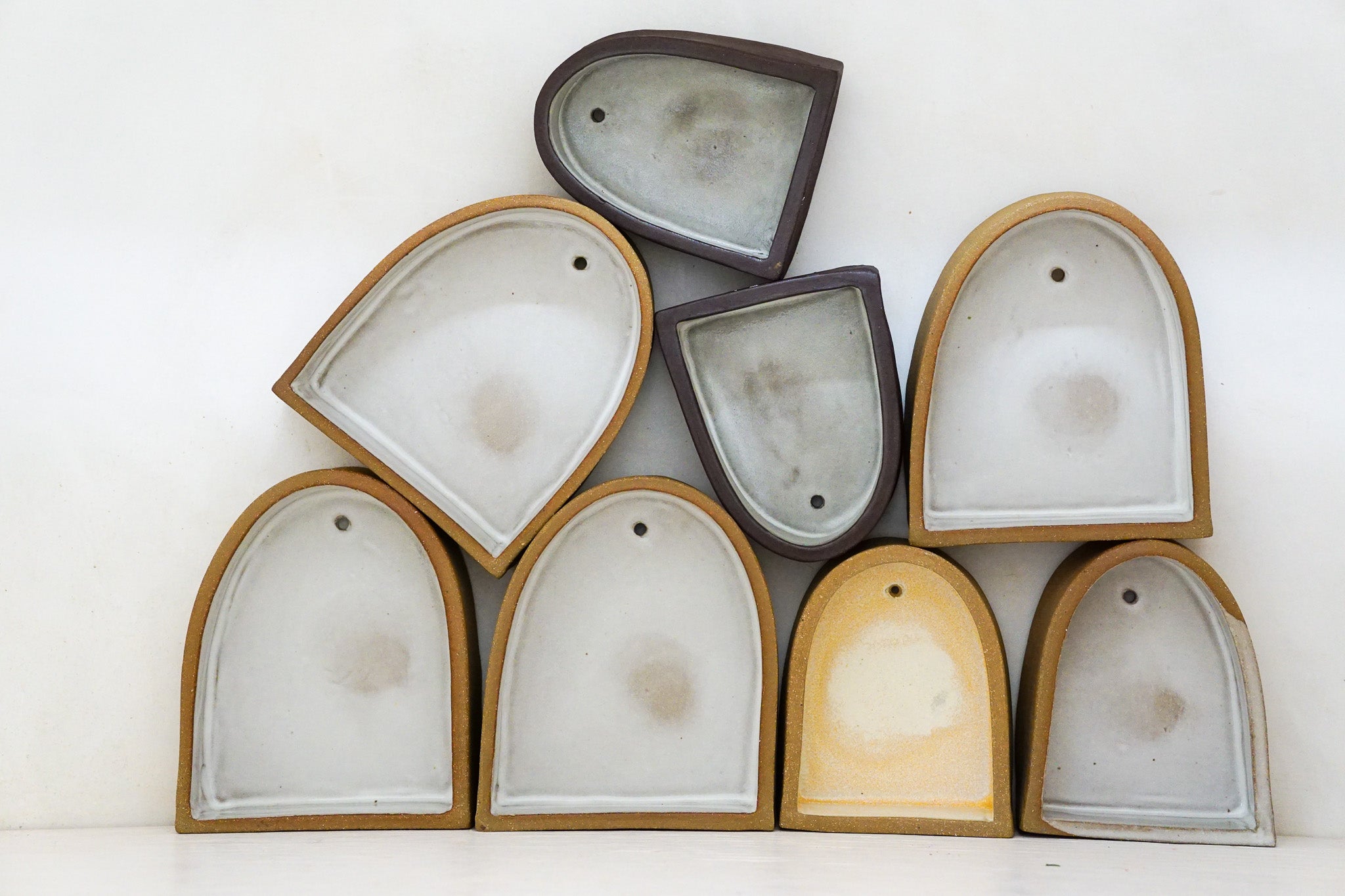 Handbuilt Arch Wall Shelf Speck clay