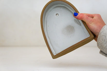 Handbuilt Arch Wall Shelf Brown Clay MED size