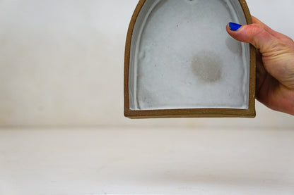 Handbuilt Arch Wall Shelf Brown Clay MED size