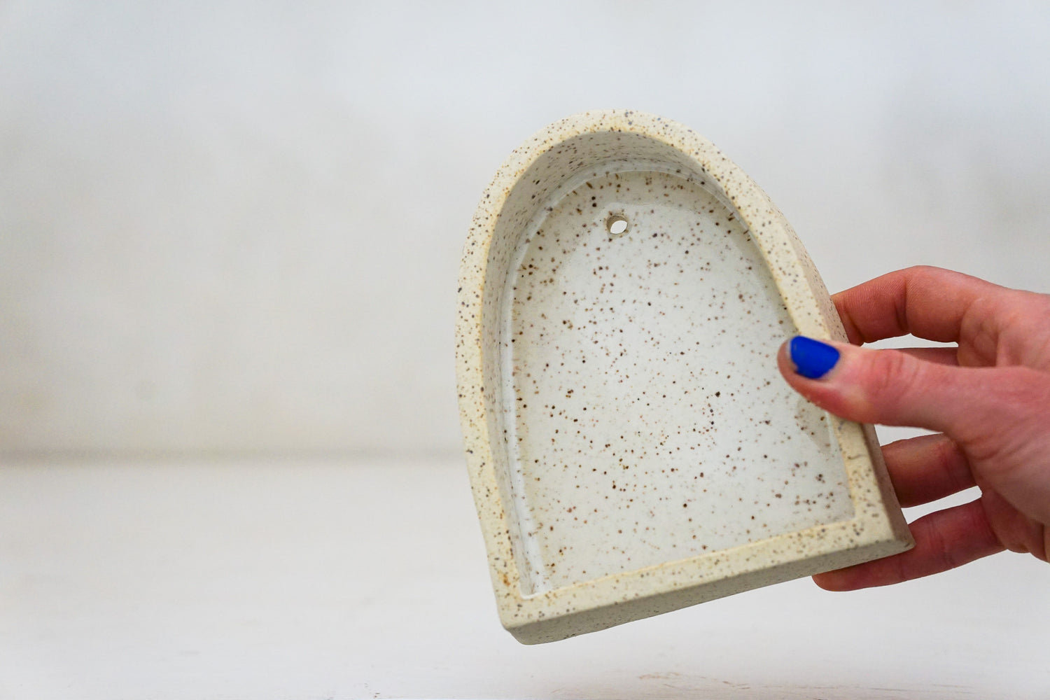 Handbuilt Arch Wall Shelf Speck clay