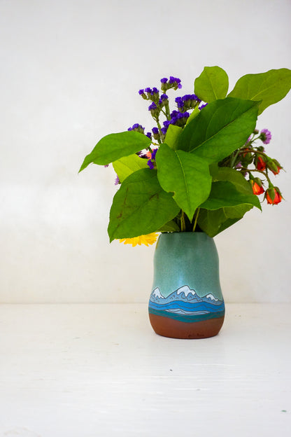 Mtn Snowcaps vase in Lake