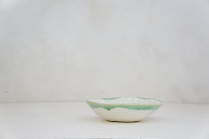 Handbuilt Thumbprint bowl in White